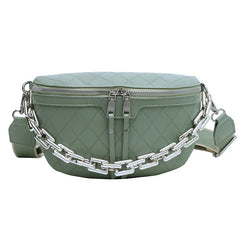 Chain Leather Waist Bag Women Chest Pack Mini Belt Bag