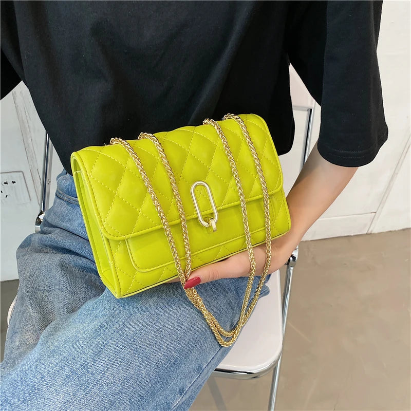Chain Flap Shoulder Bag for Women Crossbody Messenger Handbag Purse Tote