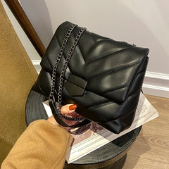 Quilted Chain Shoulder Bag for Women Crossbody Flap Purse
