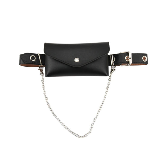 Chain Bag Belts for Women Jean Punk Silver Pin Buckle Belt