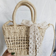 Cherry Straw Bag Seaside Vacation Beach Shoulder Cross Small Fresh Sh