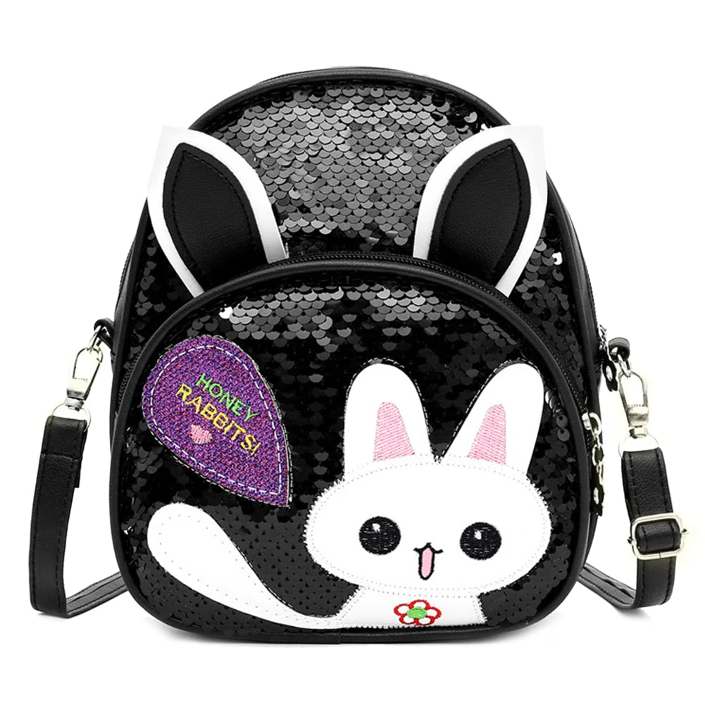 Cartoon Rabbit Ear Sequins Girls Backpack School Book Bag