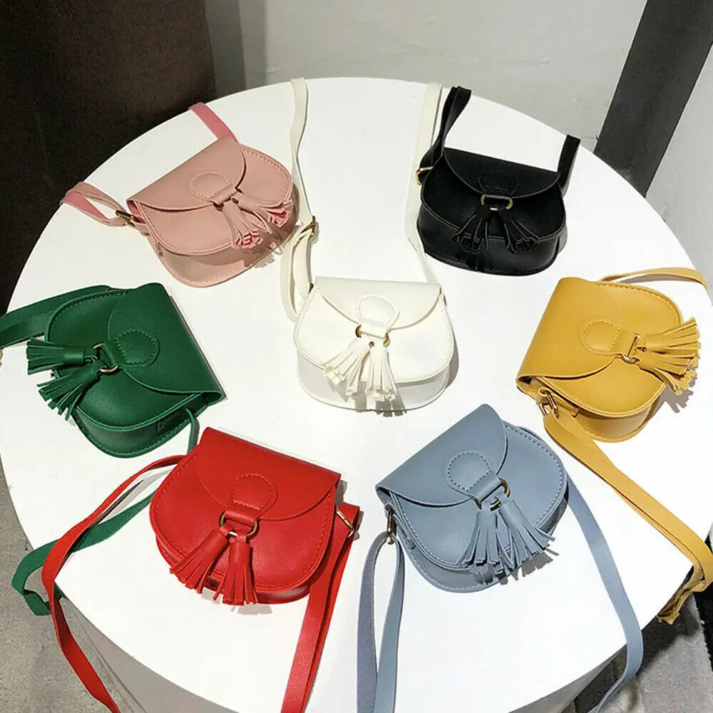 Girls Small Leather Crossbody Handbag Shoulder Bag Waist Bag