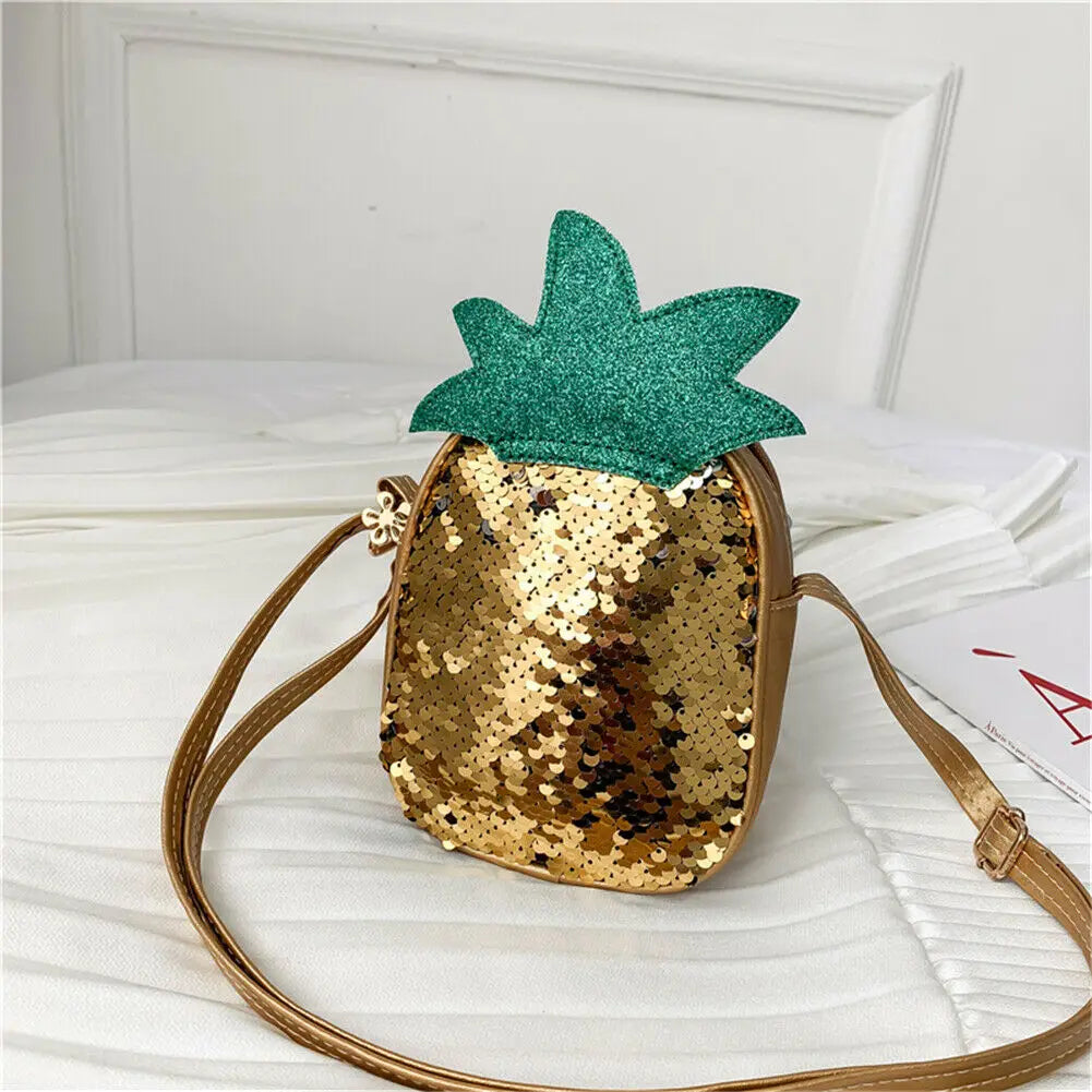 Girls Bling Sequin Handbag PU Shoulder Messenger Bag