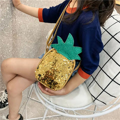 Girls Bling Sequin Handbag PU Shoulder Messenger Bag