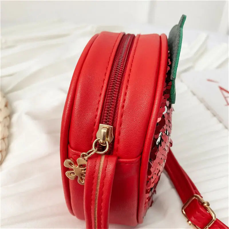Girls Bling Sequin Handbag PU Shoulder Messenger Bag
