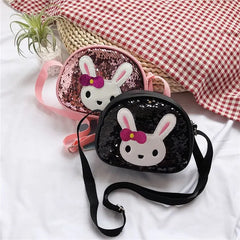 Girls Mini PU Leather Sequins Handbag Small Purse Cross Body Bag