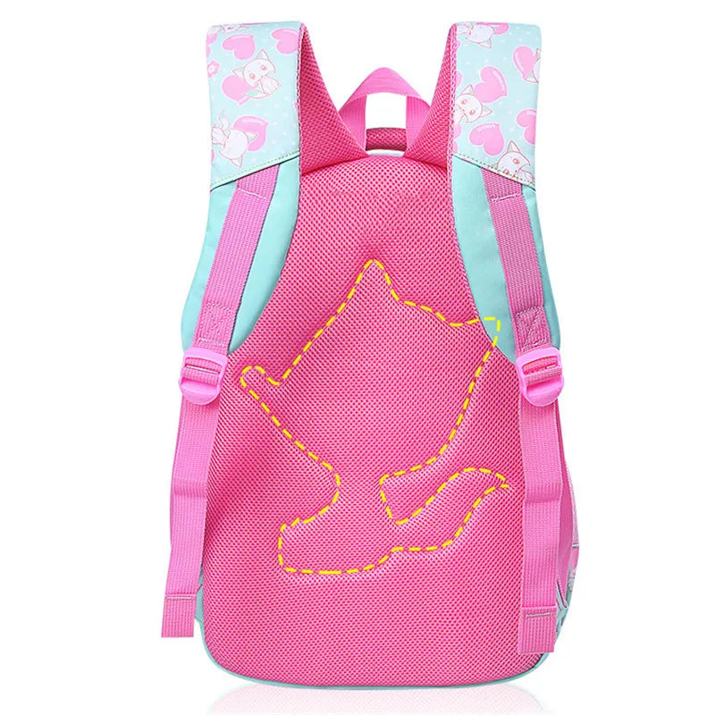 Girls Waterproof Backpack Cartoon Print Kids School Bag