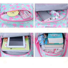 Girls Waterproof Backpack Cartoon Print Kids School Bag