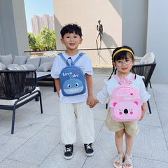 Girls' Cartoon Animal Canvas Pink Backpack