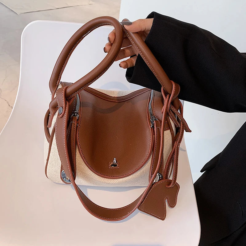 Classic Patchwork Tote Bag Retro Handbag Ladies Messenger Bag