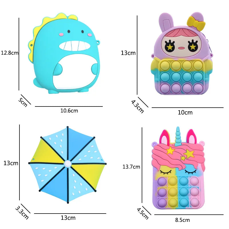 Unicorn Coin Purse Cartoon Wallet For Kid Crossbody Bag