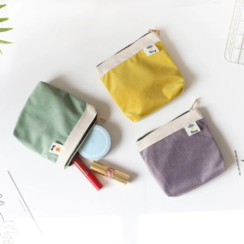 Corduroy Coin Purse Mini Pouch Portable Key Earphone Organizer