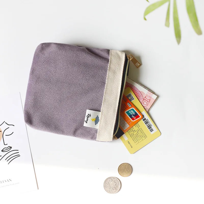 Corduroy Coin Purse Mini Pouch Portable Key Earphone Organizer