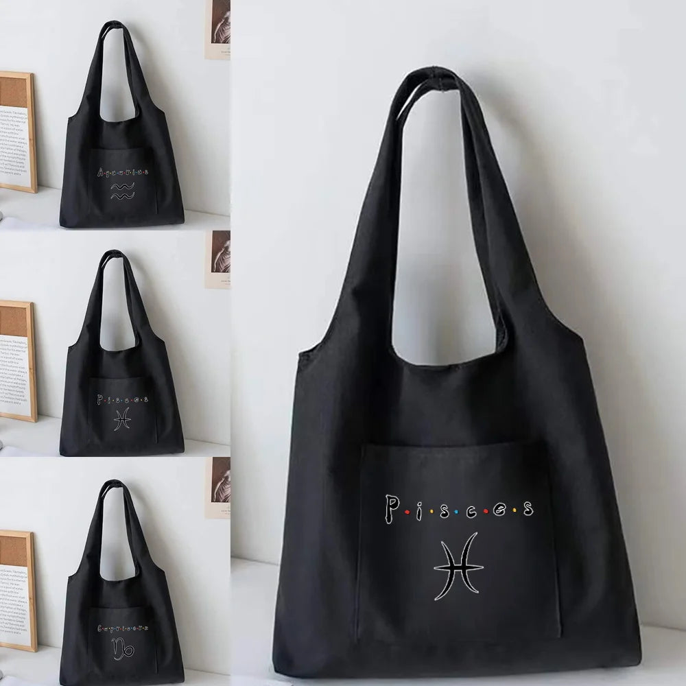 Constellation Print Canvas Vest Bag Women