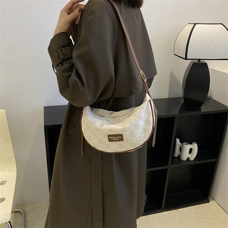 Plaid Shoulder Bag for Women Crossbody Bags Girls Handbags