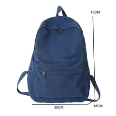 Canvas Green Laptop Student Bag Women Men College Bag Female Backpack