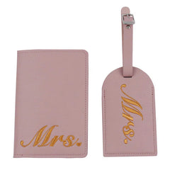 Embroidery Mr Mrs Lover Wedding Passport Cover Set