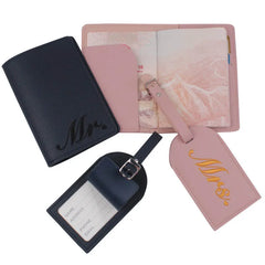 Embroidery Mr Mrs Lover Wedding Passport Cover Set
