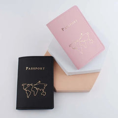World Map Lover Couple Wedding Passport Cover Case Set