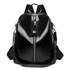 Cowhide High Travel Girls Backpack Women Rucksack Student School Bag
