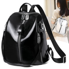 Cowhide High Travel Girls Backpack Women Rucksack Student School Bag