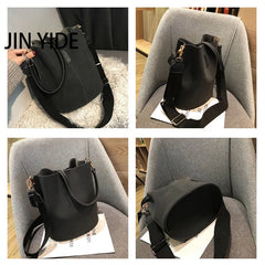 Crocodile Leather Ladies Bucket Shoulder Bag Large Capacity PU Leather Ladies Ha