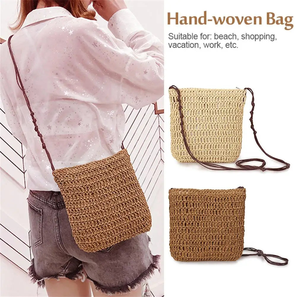 Japanese Style Straw Woven Bag All-match Vacation Shoulderbag