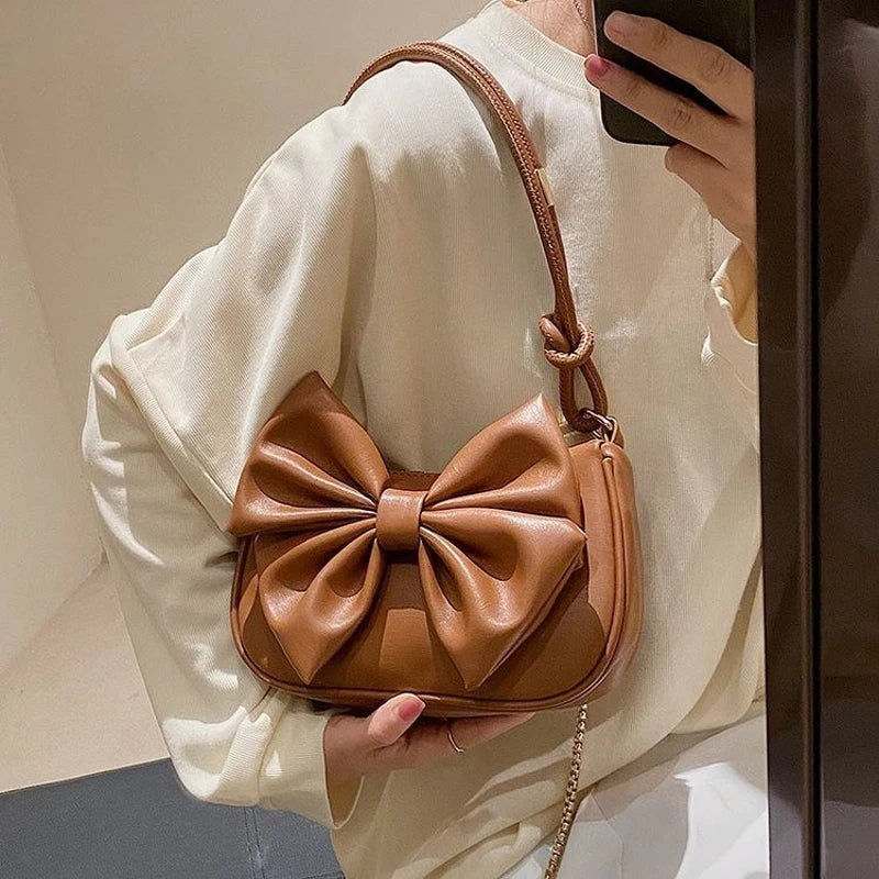 Crossbody Chain Sling Bag Bowkont PU Leather Lady Totes Purse Han