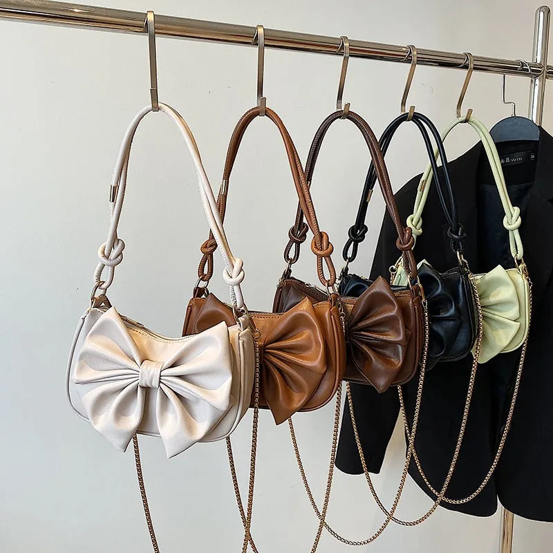 Crossbody Chain Sling Bag Bowkont PU Leather Lady Totes Purse Han