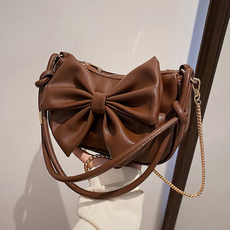 Crossbody Chain Sling Bag Bowkont PU Leather Lady Totes Purse Han