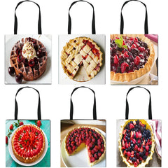 Fruit Cake Print Women Shoulder Bag Eco Reusable Shopper Bags