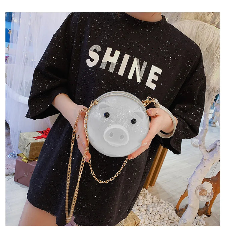 Funny 3D Pig Crossbody Bag for Women