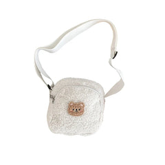 Bear Plush Messenger Bag for Women, Small Shoulder Bag