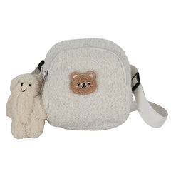 Plush Bear Messenger Bag for Women - Small Shoulder Bag