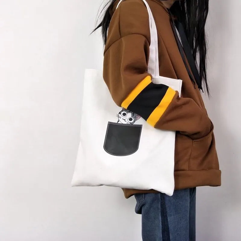 Canvas Women's Shoulder Bag, All-match Canvas Bag, Female Student Light Book Bag
