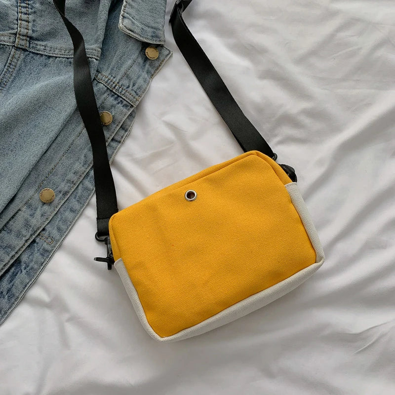 Chick Canvas Shoulder Bag for Women Mini Crossbody Bag Lady's Square Bag