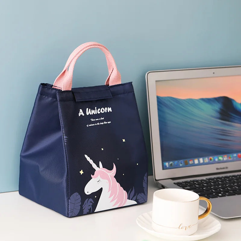 Cartoon Unicorn Lunch Bag Insulated Waterproof Tote Carry Picnic Bento P