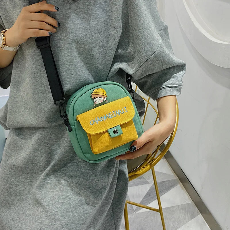 Canvas Girl Messenger Bag Shoulder Bag for Women