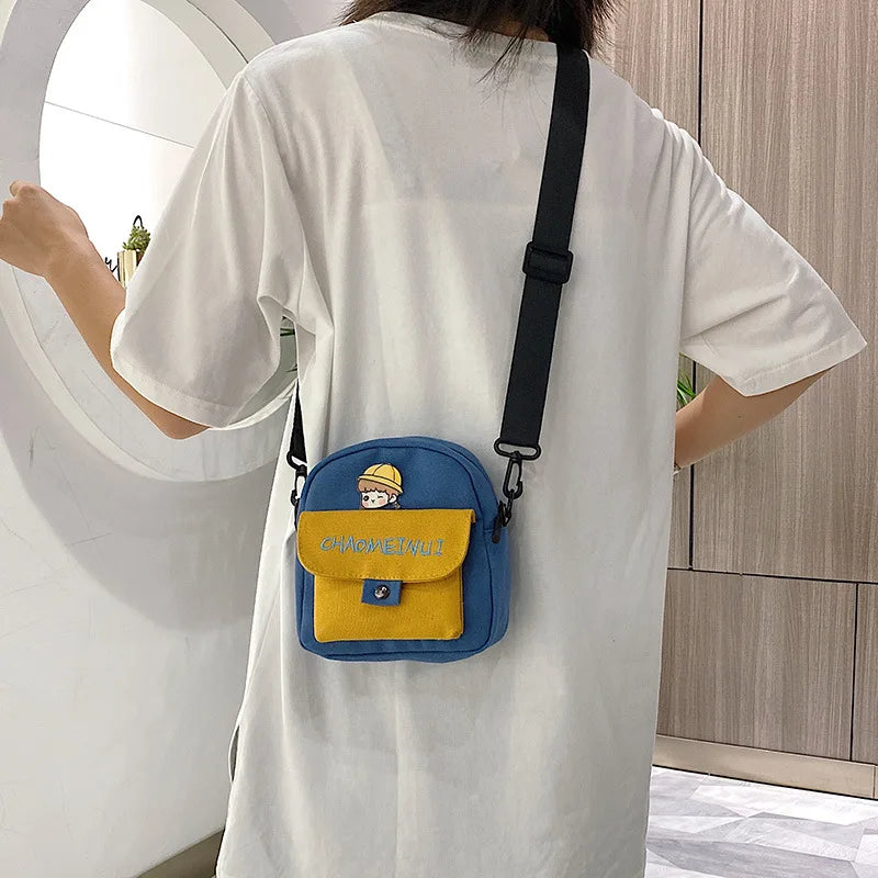 Canvas Girl Messenger Bag Shoulder Bag for Women