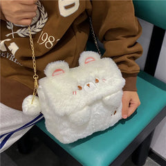 Plush Bear Bag Doll Shoulder Bag Female Plush Messenger Bag