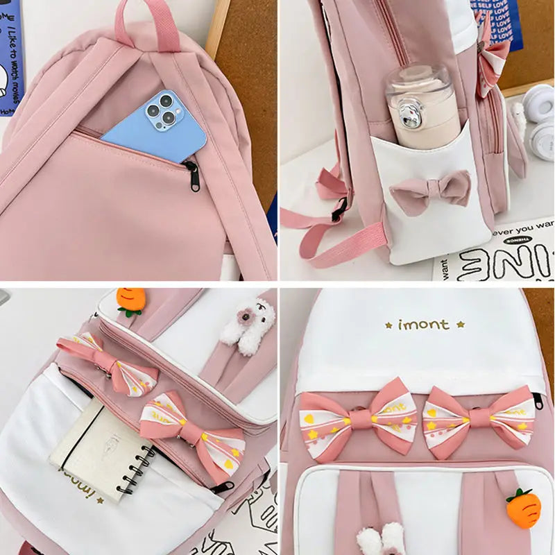 Girls Nylon School Backpack Letters Women Hight Schoolbag Satchel Mochila Bags