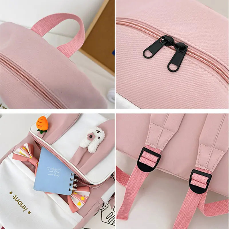 Girls Nylon School Backpack Letters Women Hight Schoolbag Satchel Mochila Bags