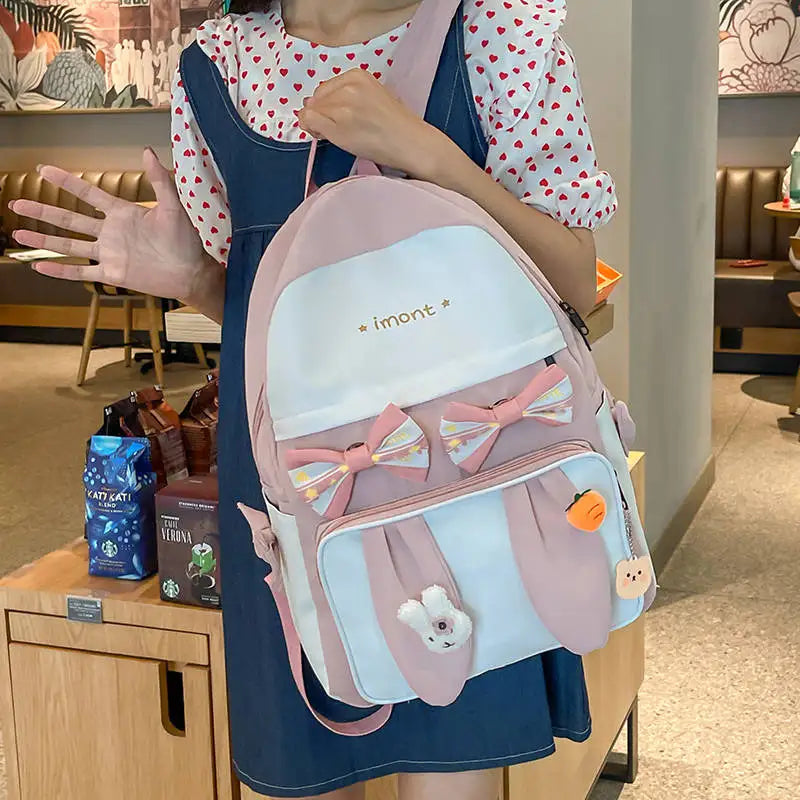 Girls Nylon School Backpack Letters Women Hight Schoolbag Satchel Mochila Bags