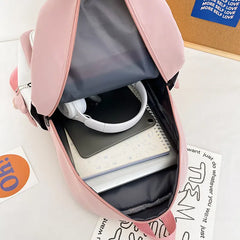 Girls Nylon School Backpack Letters Women Hight Schoolbag Satchel Mochila Bags