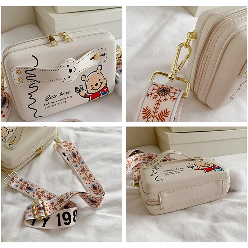 Women's Small Shoulder Bag with Bear Print