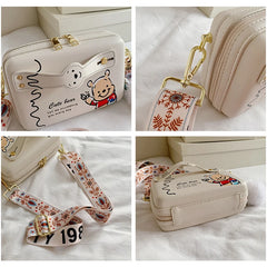 Women's Small Shoulder Bag with Bear Print
