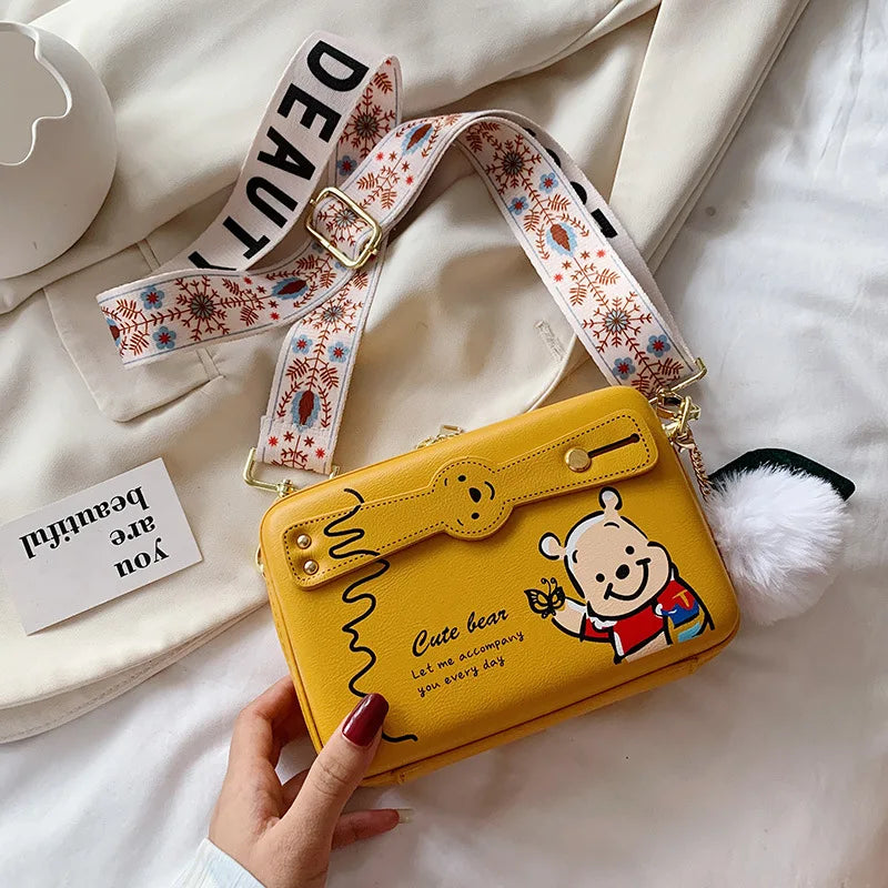 Women's Small Shoulder Bag with Bear Print