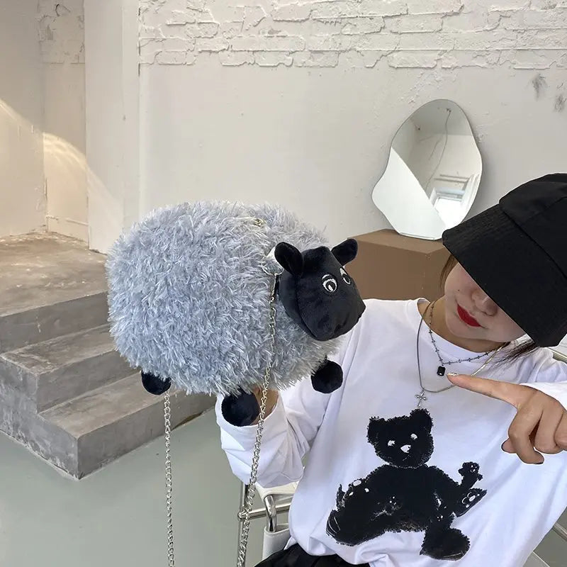 Ugly Lamb Plush Shoulder Bag Female