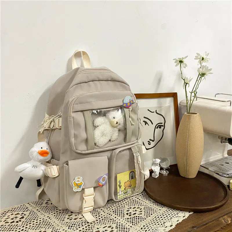 Women Large Capacity Backpack Waterproof Nylon Female Schoolbag College